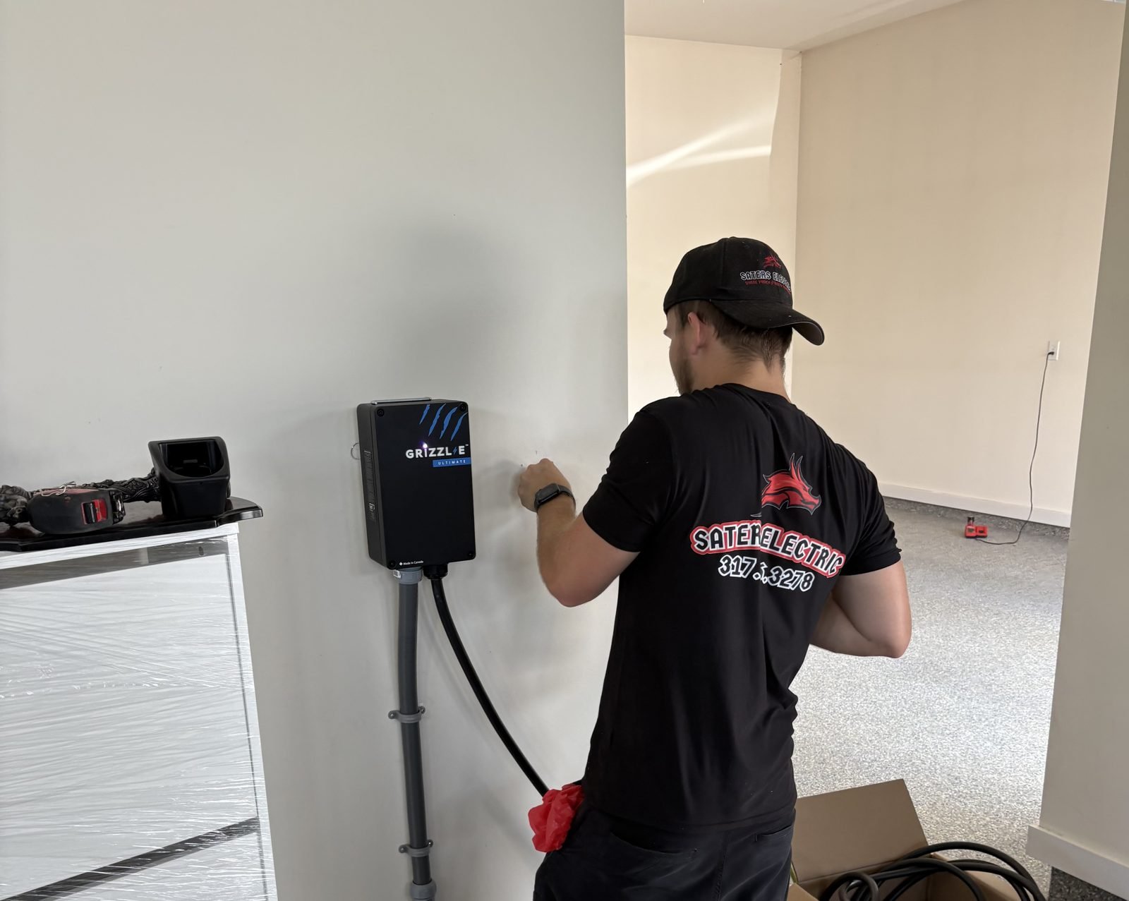EV charger install by Saters Electric