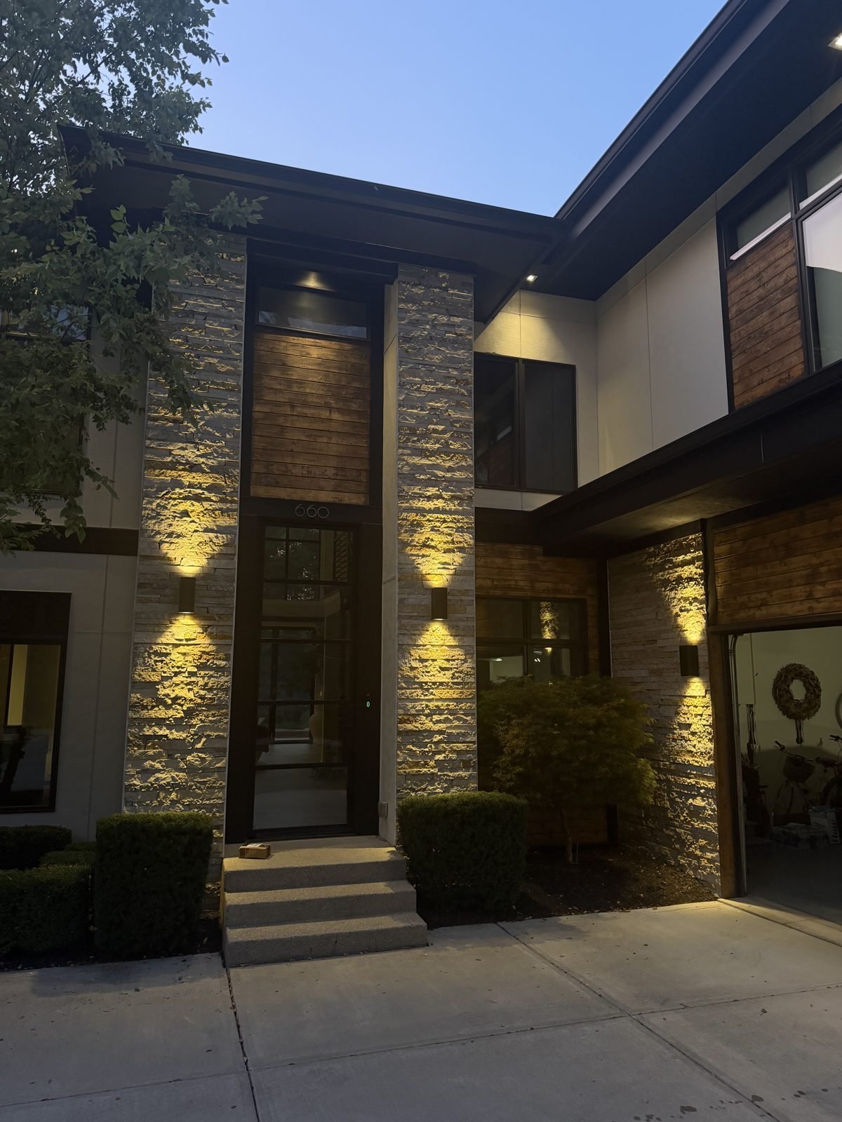 Exterior sconce lighting by Saters Electric