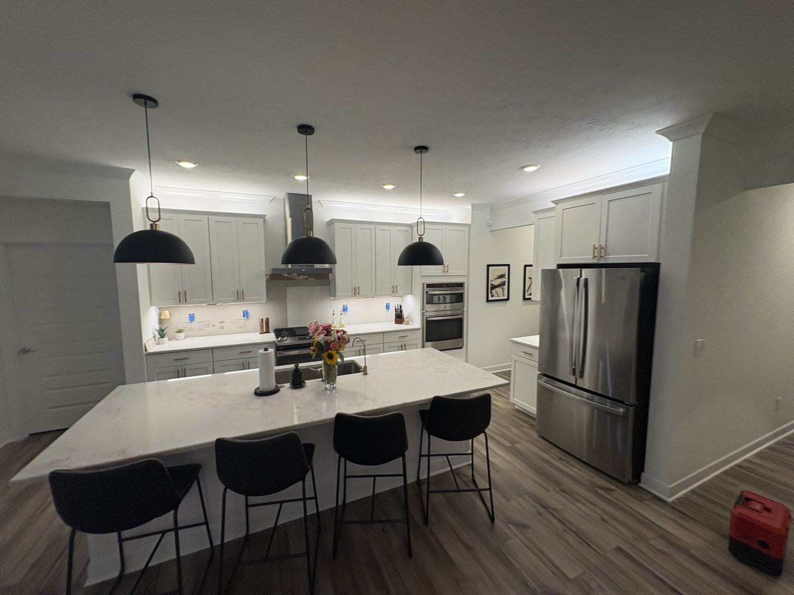 Kitchen black pendants by Saters Electric