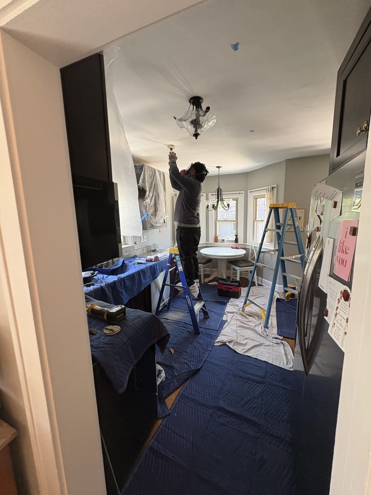 Kitchen light fixture install by Saters Electric