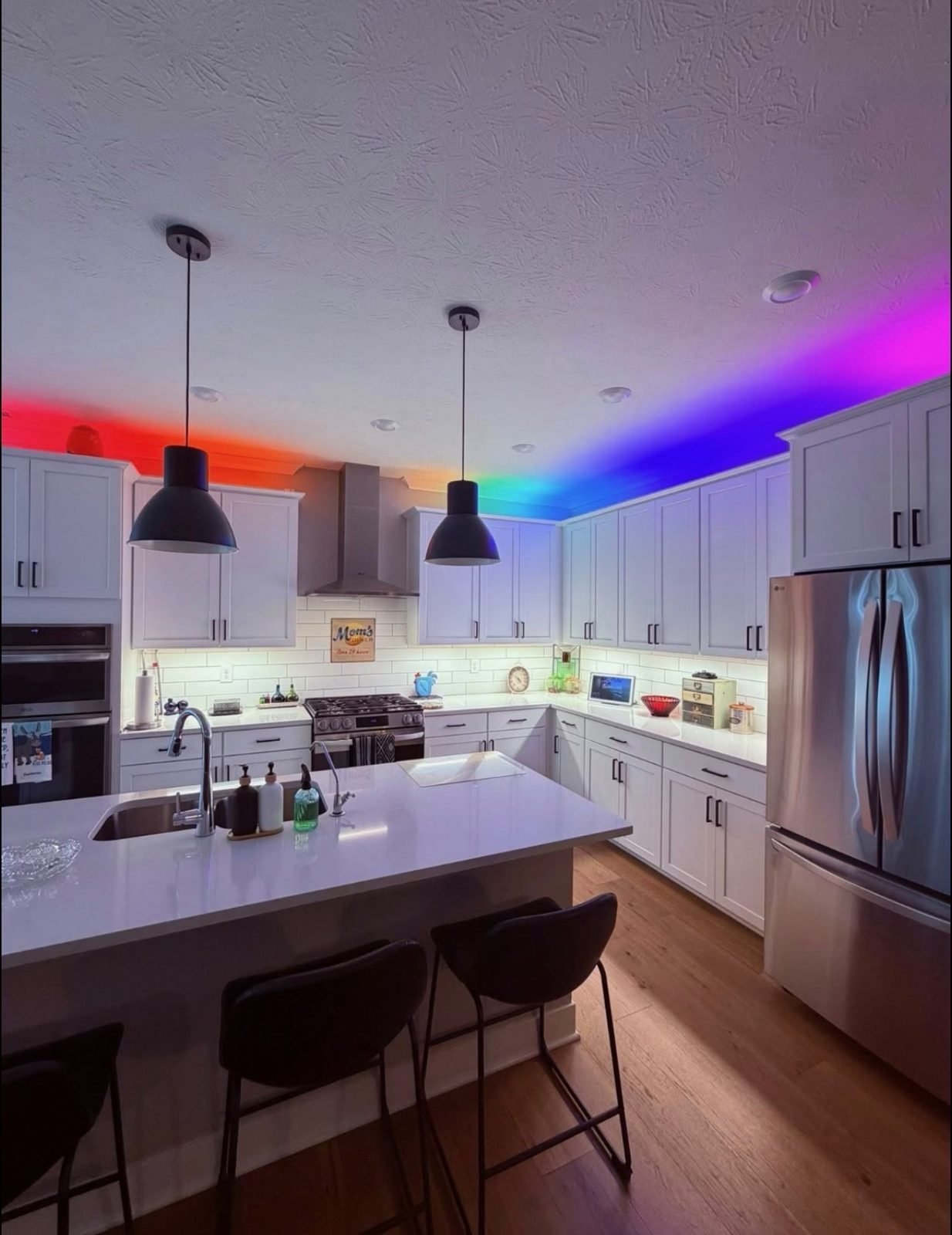 Kitchen RGB cove lighting by Saters Electric