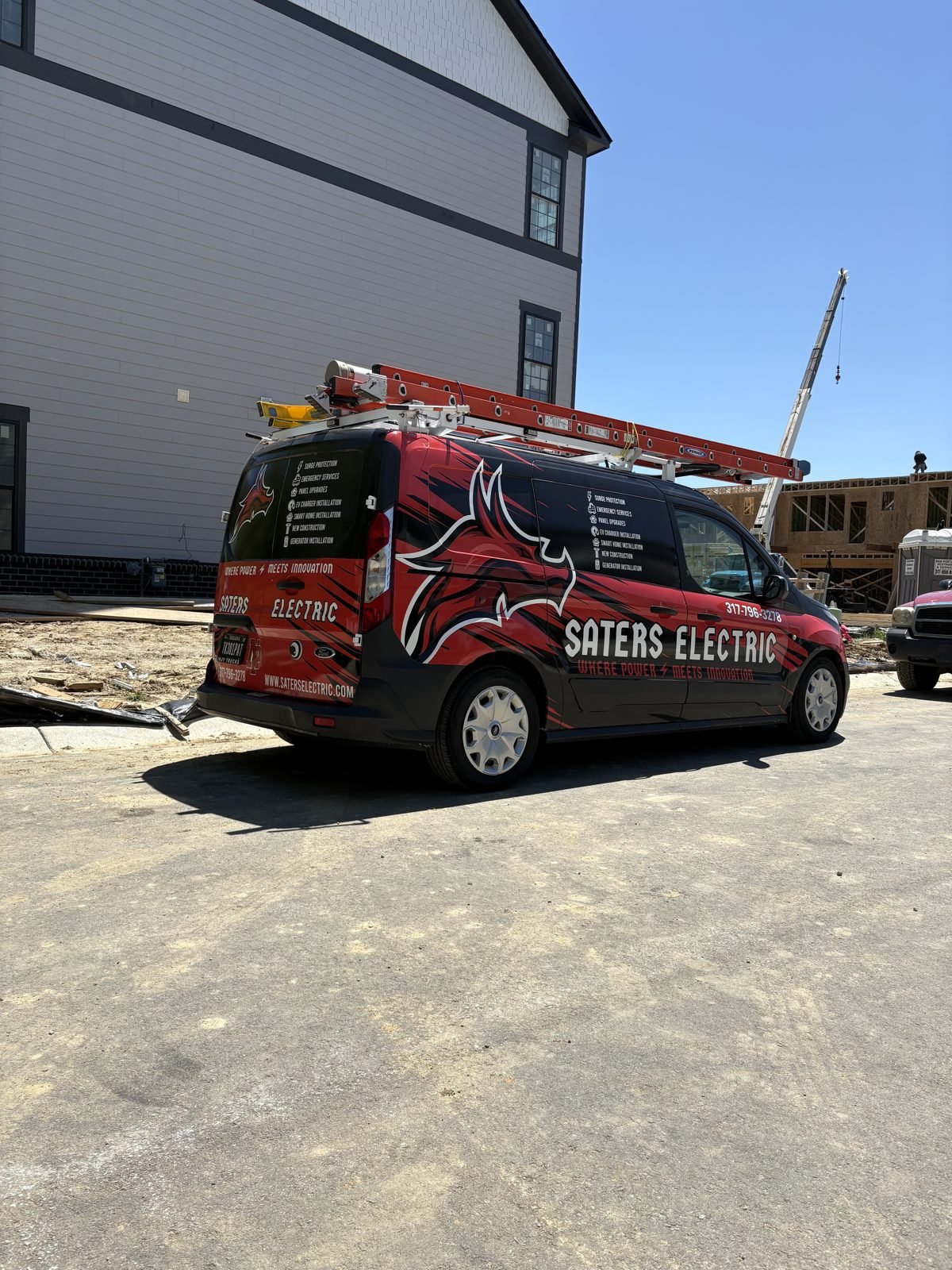 Service van new construction by Saters Electric